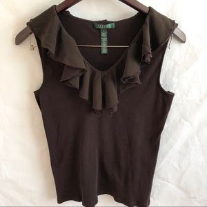 Lauren Ralph Lauren Ruffled Tee • Sz L